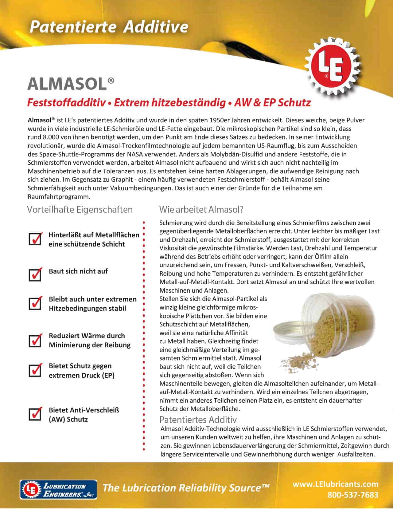Lube Concepts Schmierstoffe Ueberlingen Flyer ALMASOL 1