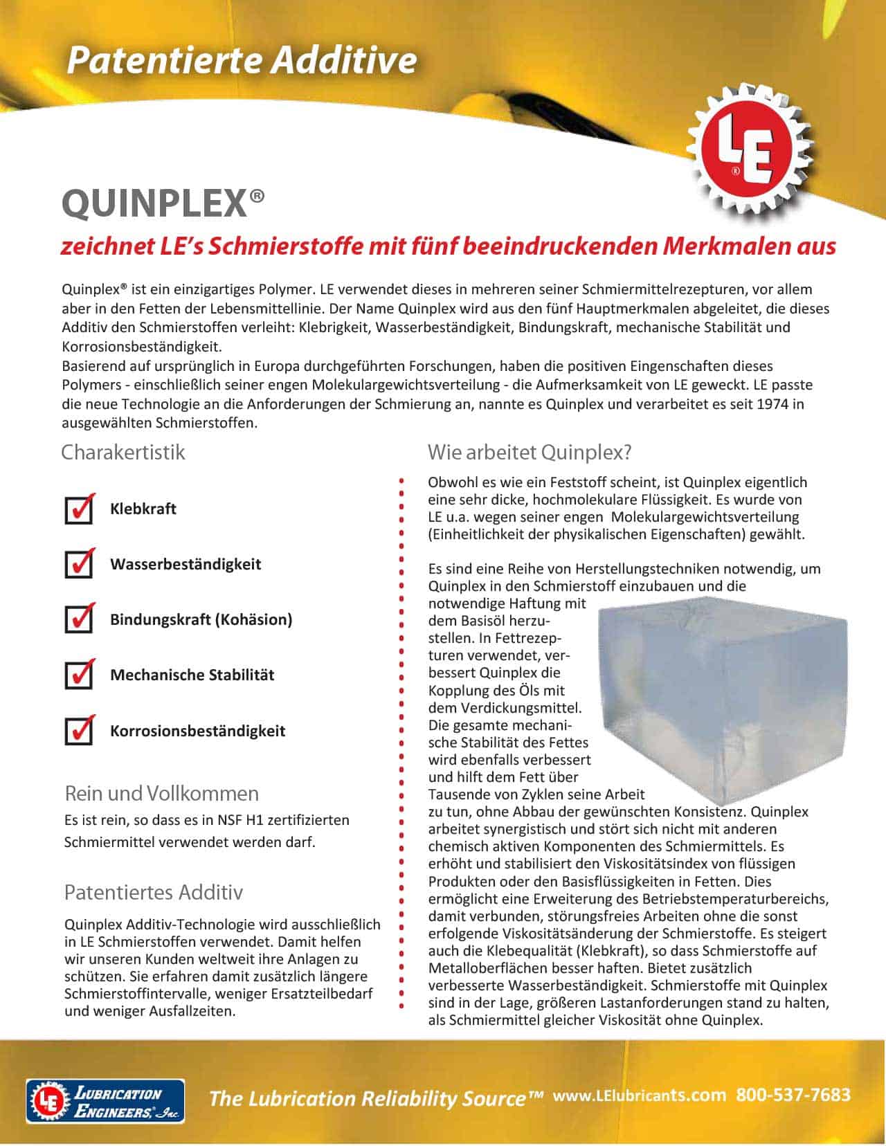 Lube Concepts Schmierstoffe Ueberlingen Flyer QUINPLEX 1